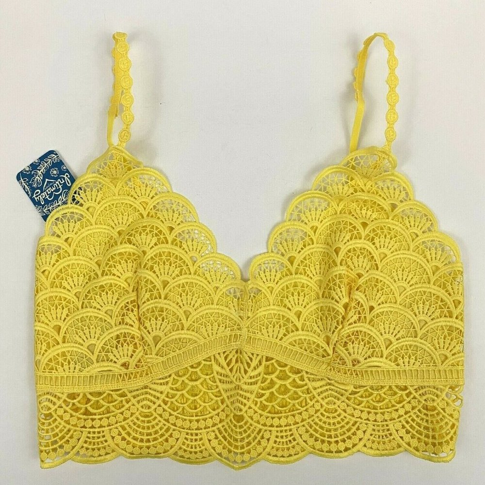 Free People Intimately Sunrise to Sunset Bra Longline Bralette Sunny Day Size M